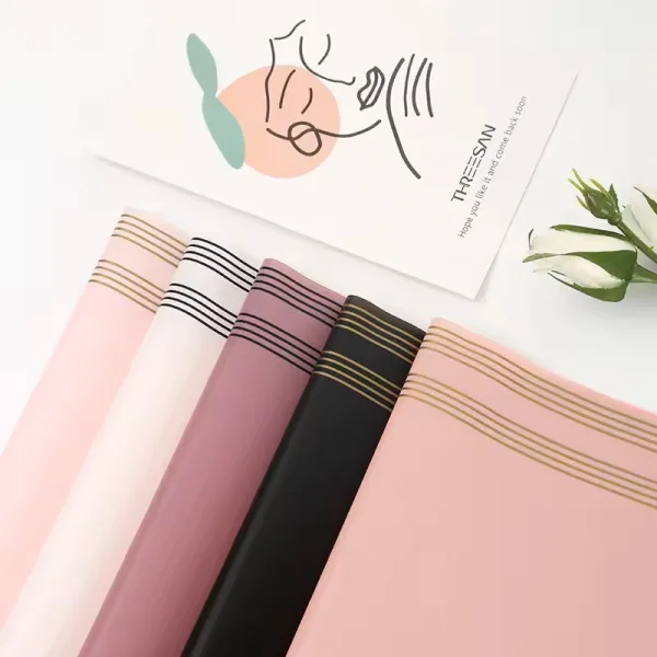 D40(04) LINE BORDER FROSTED SHEETS "TARO" (20 Sheets) 58cm x 58cm