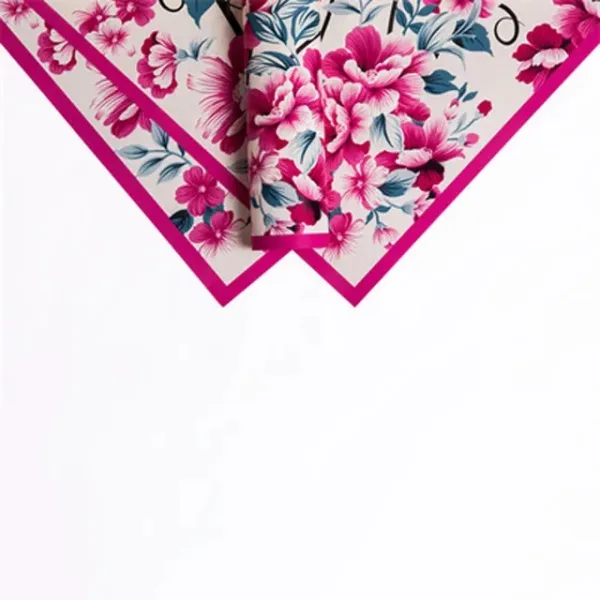 D41(01) FLOWER PRINT FROSTED SHEETS "CREAM" (20 Sheets) 58cm x 58cm