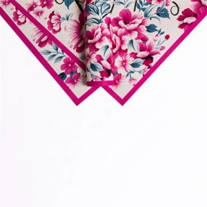 D41(01) FLOWER PRINT FROSTED SHEETS "CREAM" (20 Sheets) 58cm x 58cm