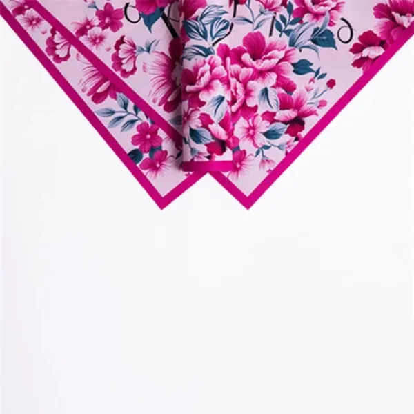 D41(03) FLOWER PRINT FROSTED SHEETS "PINK" (20 Sheets) 58cm x 58cm