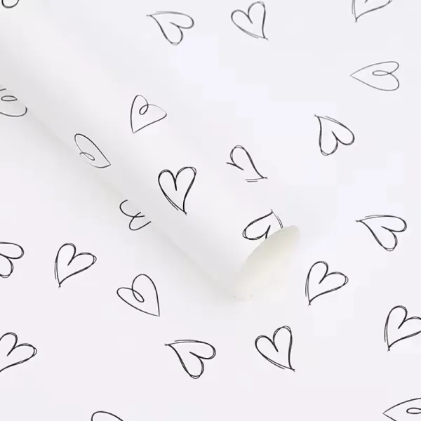 D48(01) Love Heart (Hollow) Print Korean, (20 Sheets) 57cm x 57cm "White"