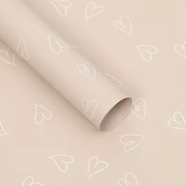 D48(04) Love Heart (Hollow) Print Korean, (20 Sheets) 57cm x 57cm "Champagne"