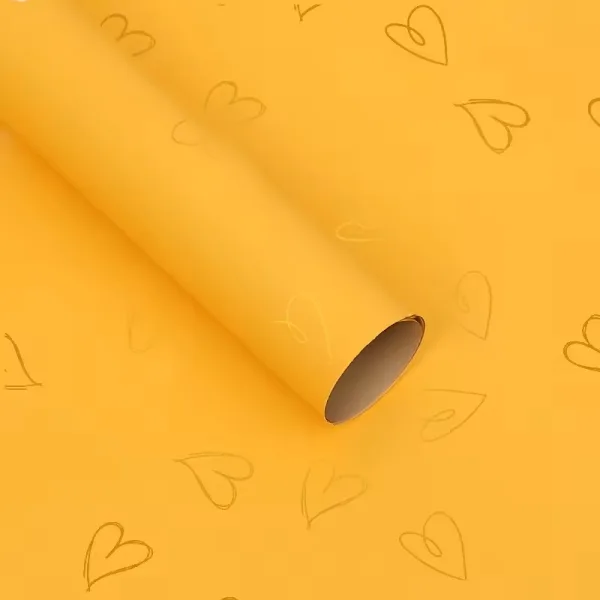 D48(05) Love Heart (Hollow) Print Korean, (20 Sheets) 57cm x 57cm "Yellow"