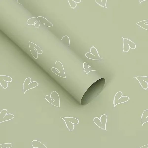 D48(06) Love Heart (Hollow) Print Korean, (20 Sheets) 57cm x 57cm "Green"