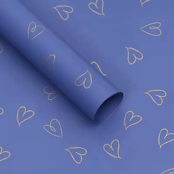 D48(07) Love Heart (Hollow) Print Korean, (20 Sheets) 57cm x 57cm "Blue"