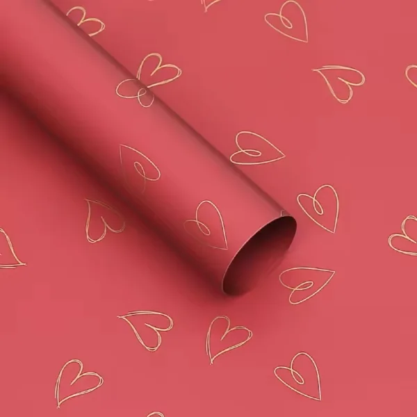 D48(08) Love Heart (Hollow) Print Korean, (20 Sheets) 57cm x 57cm "wine"
