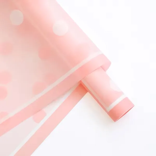 D50(01) CUTE DOTS PRINT PAPER SHEETS "L. PINK" (20 Sheets) 58cm x 58cm