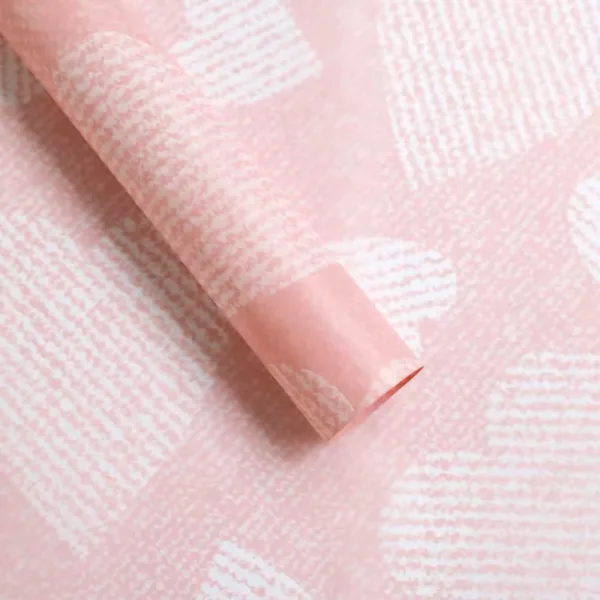 D51(02) Zig Zag Heart Printed Sheet, (20 Sheets) 57cm x 57cm "L. Pink"