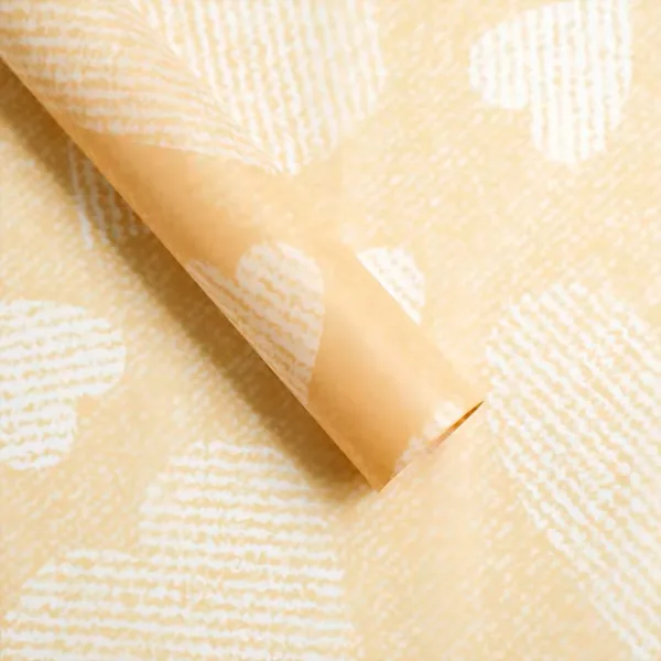 D51(03) Zig Zag Heart Printed Sheet, (20 Sheets) 57cm x 57cm "Cream Yellow"
