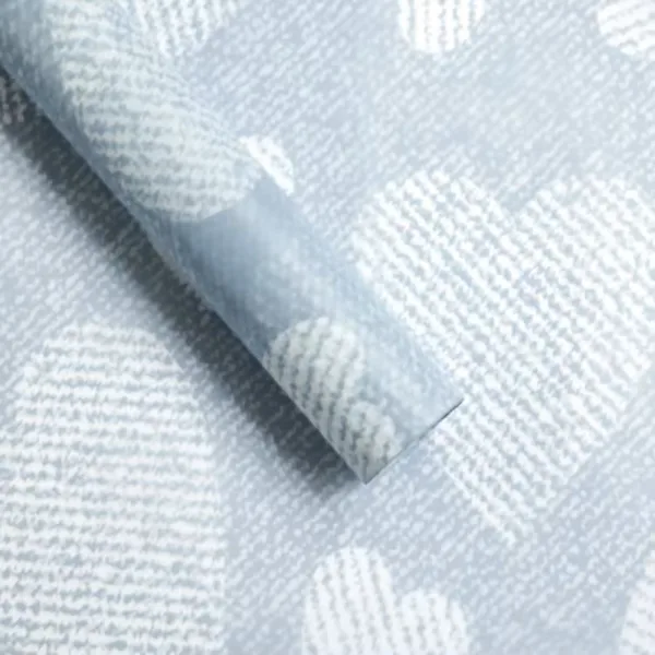 D51(06) Zig Zag Heart Printed Sheet, (20 Sheets) 57cm x 57cm "Grey"