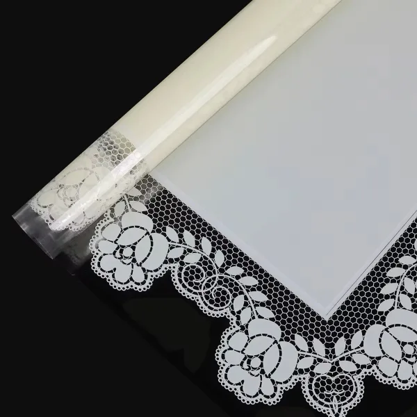 D51(02) ROSE LACE TRANSPARENT BORDER SHEETS "CREAM" (20 Sheets) 58cm x 58cm