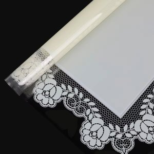 D51(02) ROSE LACE TRANSPARENT BORDER SHEETS "CREAM" (20 Sheets) 58cm x 58cm
