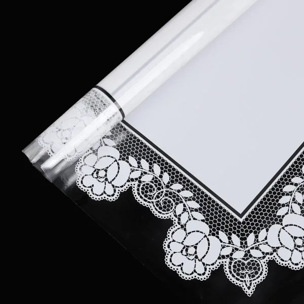 D51(04) ROSE LACE TRANSPARENT BORDER SHEETS "WHITE" (20 Sheets) 58cm x 58cm