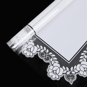 D51(04) ROSE LACE TRANSPARENT BORDER SHEETS "WHITE" (20 Sheets) 58cm x 58cm
