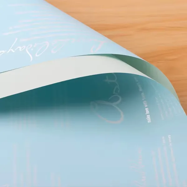 D53(02) News Printed and one side solid color, (20 Sheets) 57cm x 57cm "Sky blue & L. Green"