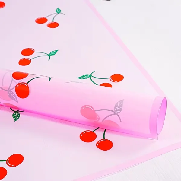 D54(03) Fruits Printed Korean Sheets, (20 Sheets) 57cm x 57cm "Pink"