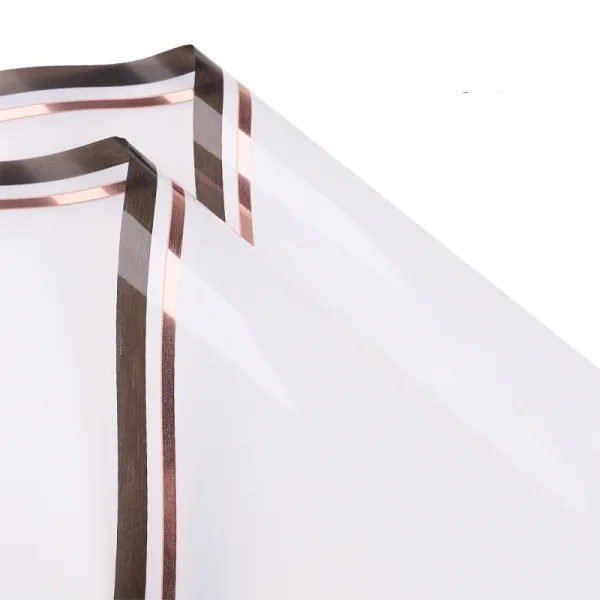 D6(01) Glossy Translucent Golden Border "White" (20 Sheets) 58cm x 58cm