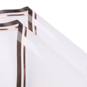 D6(01) Glossy Translucent Golden Border "White" (20 Sheets) 58cm x 58cm