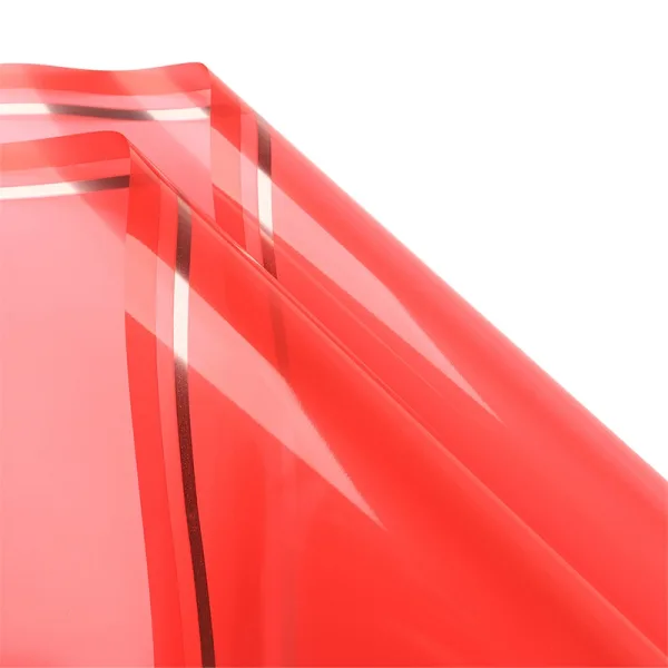 D6(03) Glossy Translucent Golden Border "Red" (20 Sheets) 58cm x 58cm