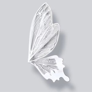 D73A(02) BOPP Butterfly Wrapping Sheet "WHITE" (10 Sheets) 50cm x 56cm