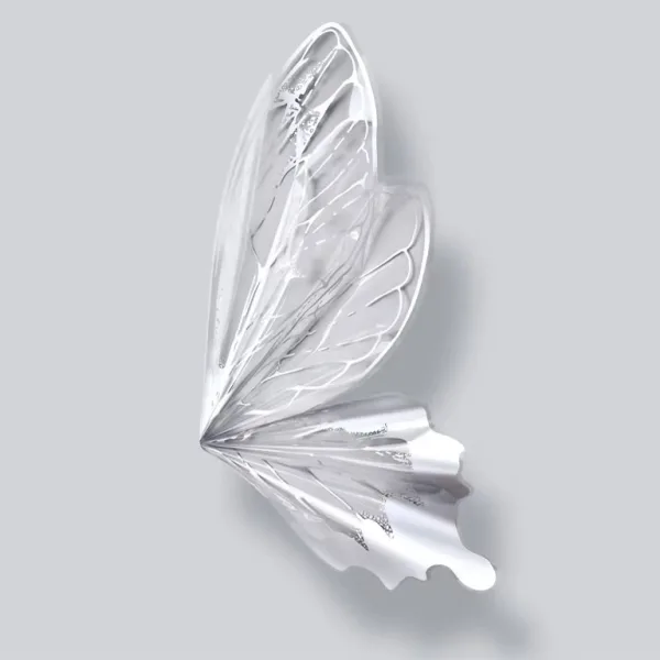 D73A(04) BOPP Butterfly Wrapping Sheet "SILVER" (10 Sheets) 50cm x 56cm