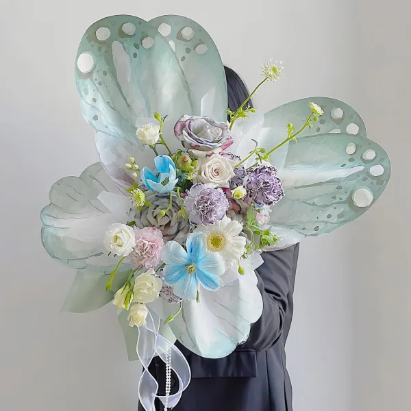 D73B(02) PAPER Butterfly Wrapping Sheet "CARDAMOM" (10 Sheets) 50cm x 56cm