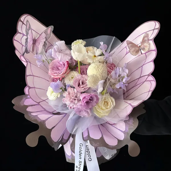 D73B(07) PAPER Butterfly Wrapping Sheet "LILAC" (10 Sheets) 50cm x 56cm