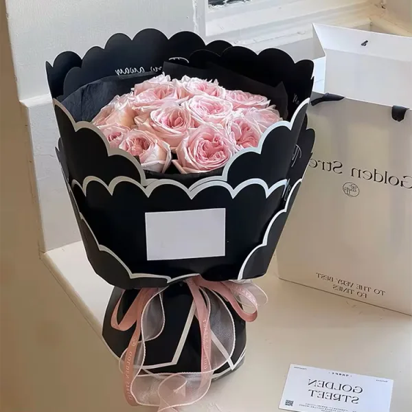 D75(01) Unique Petal Rose Wrapping Sheet "WHITE" (10 Sheets) 55cm x 44cm