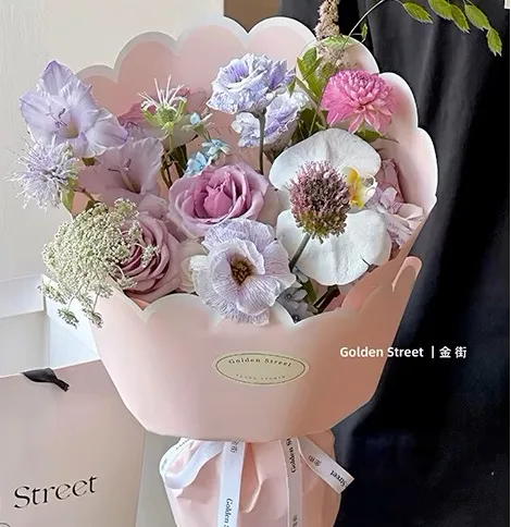 D75(03) Unique Petal Rose Wrapping Sheet "PINK" (10 Sheets) 55cm x 44cm