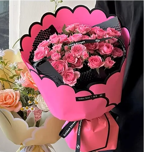 D75(05) Unique Petal Rose Wrapping Sheet "FUCHSIA" (10 Sheets) 55cm x 44cm