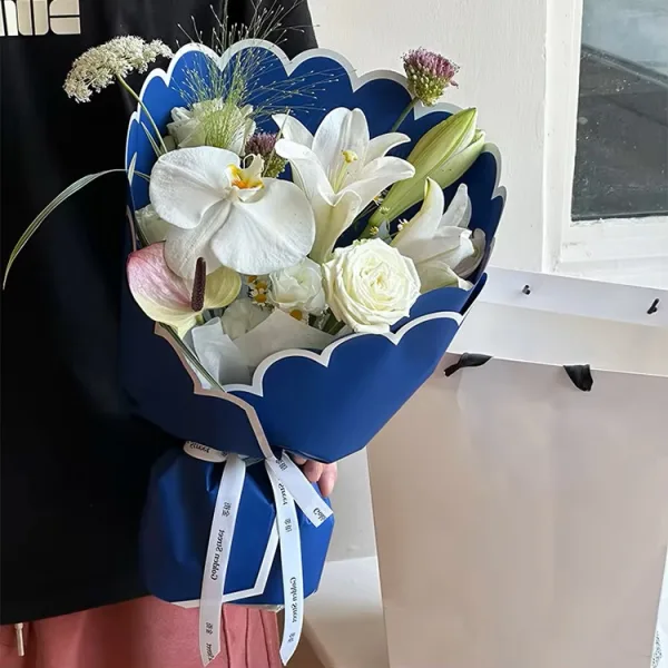 D75(06) Unique Petal Rose Wrapping Sheet "R. BLUE" (10 Sheets) 55cm x 44cm