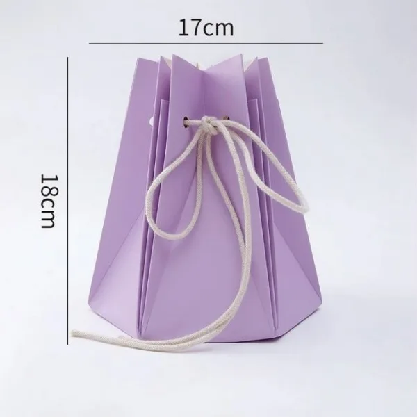 D78 Rigid Flower Packing Bag "L. Purple" Size 18x17cm
