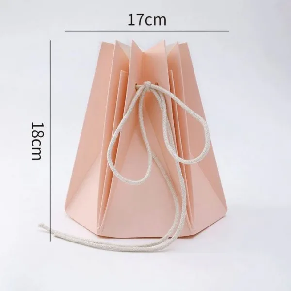 D78 Rigid Flower Packing Bag "Peach" Size 18x17cm
