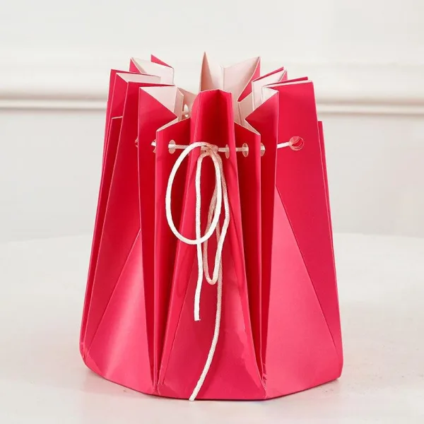 D78 Rigid Flower Packing Bag "Hot Pink" Size 18x17cm