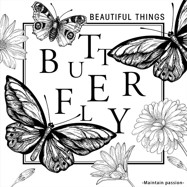 D79 Butterfly with Text Print Frosted Sheets  "White" (20 Sheets) 58cm x 58cm