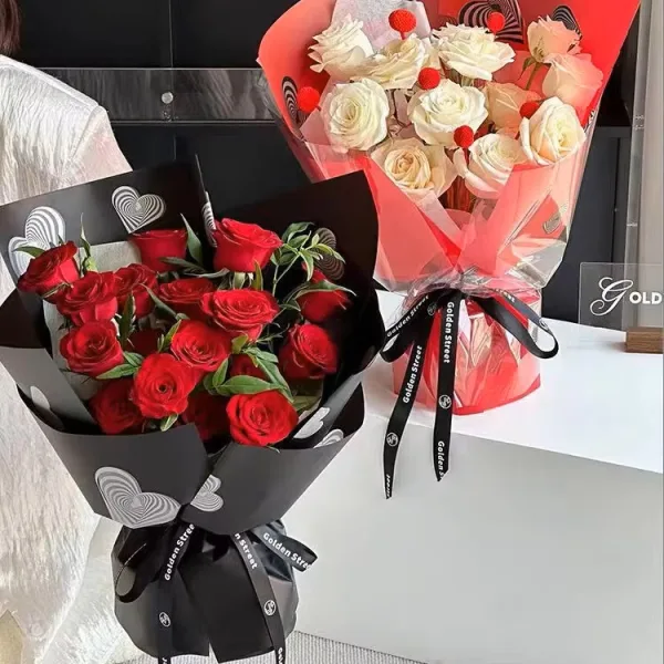 D8(03) Zebra Hearts Print "Red" (20 Sheets) 58cm x 58cm