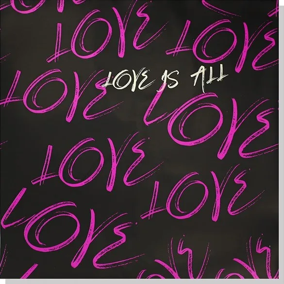 D80 Love art Printed Sheets  "Black" (20 Sheets) 58cm x 58cm