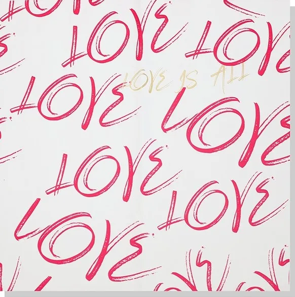 D80 Love art Printed Sheets  "White" (20 Sheets) 58cm x 58cm