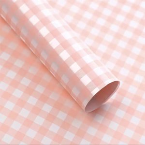 D11(01) One Side Check Print Frosted, L. Pink (20 Sheets) 58cm x 58cm