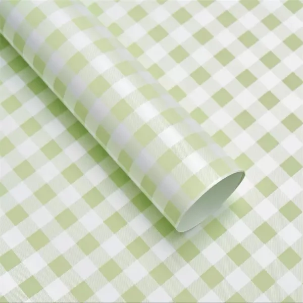 D11(03) One Side Check Print Frosted, Green (20 Sheets) 58cm x 58cm