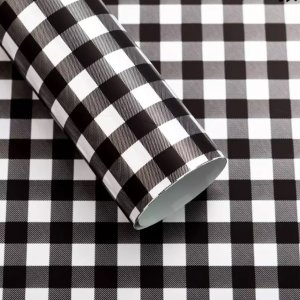 D11(08) One Side Check Print Frosted, Black (20 Sheets) 58cm x 58cm