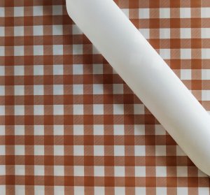 D11(09) One Side Check Print Frosted, Brown (20 Sheets) 58cm x 58cm