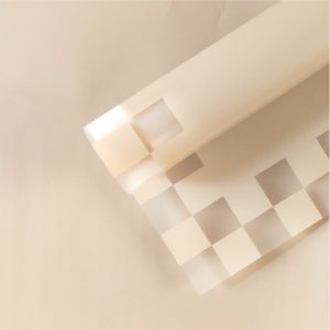 D12(07) Check Border Frosted Sheets, Brown (20 Sheets) 58cm x 58cm