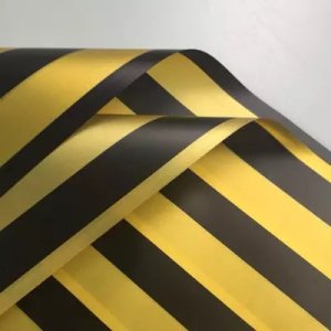 D14(01) Two Color Stripes Sheet, Gold & Black (20 Sheets) 58cm x 58cm