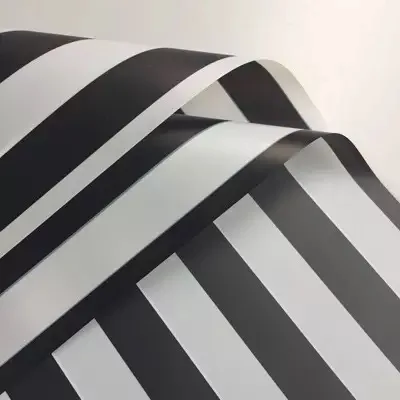 D14(02) Two Color Stripes Sheet, White & Black (20 Sheets) 58cm x 58cm