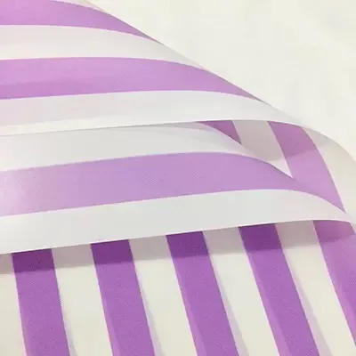 D14(03) Two Color Stripes Sheet, White & Purple (20 Sheets) 58cm x 58cm