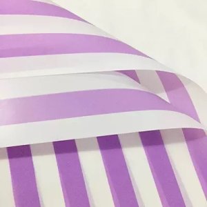 D14(03) Two Color Stripes Sheet, White & Purple (20 Sheets) 58cm x 58cm