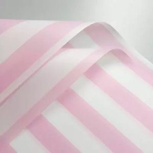 D14(04) Two Color Stripes Sheet, White & Light Pink (20 Sheets) 58cm x 58cm