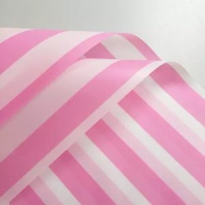 D14(06) Two Color Stripes Sheet, Pink & White (20 Sheets) 58cm x 58cm