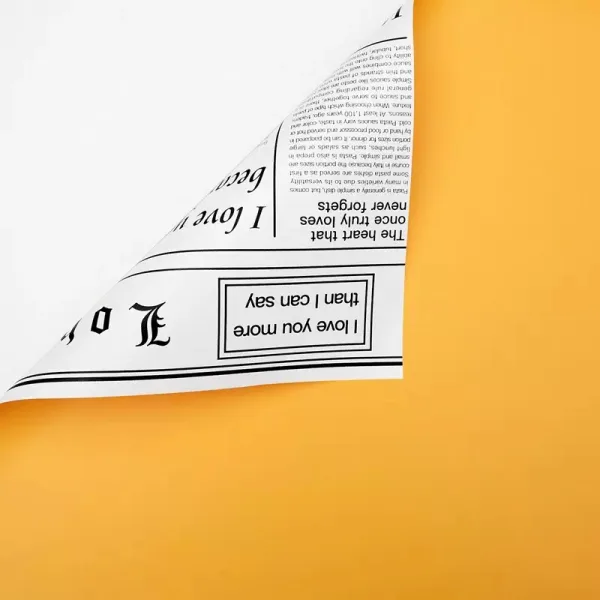 D15(04) White News Paper with Yellow (20 Sheets) 58cm x 58cm